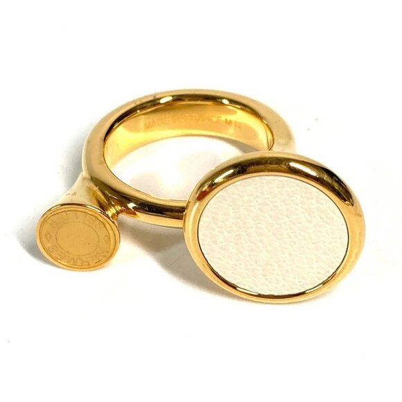 HERMES Coll Ring Accessories Ring Metal Gold/WhiteBased Unused